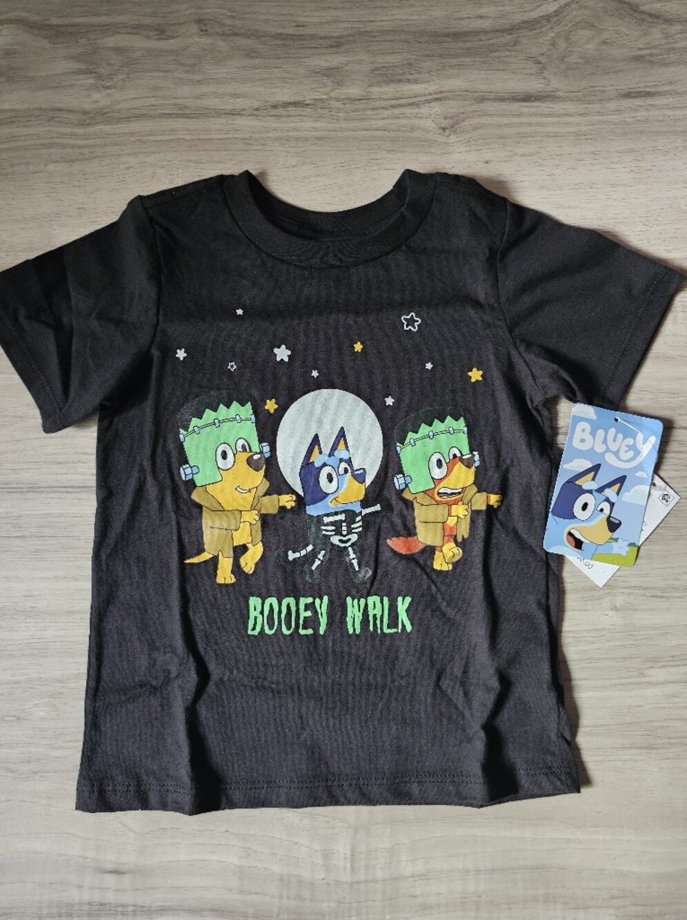 Bluey Booey Walk Halloween Toddler T-Shirt 4T Black Costume NWT